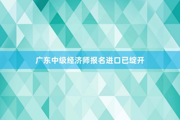 广东中级经济师报名进口已绽开
